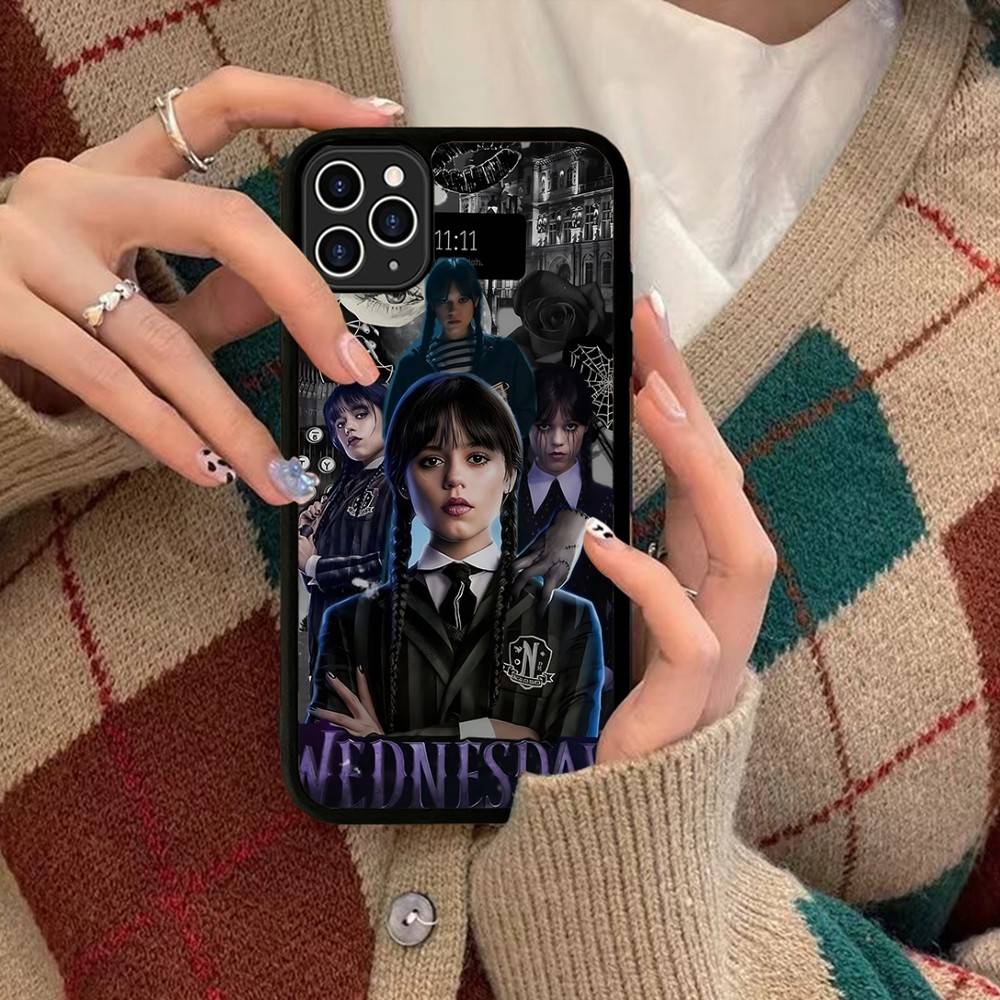 Custodia per Telefono MOVIE W-Wednesday Per Iphone 16 15 14 13 12 11 Pro Max Plus Antiurto TPU+PC Custodia Rigida