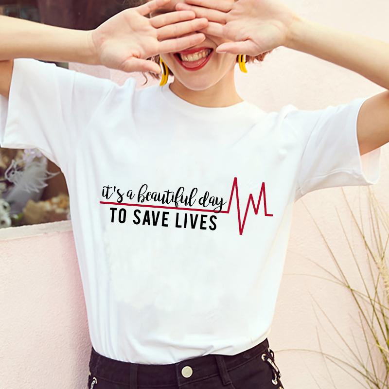 2024 Summer T-shirts Women Greys Anatomy You're My Person Graphic Lady T Shirts Kawaii Tops Korean Fashion Y2k T-shirt White Top