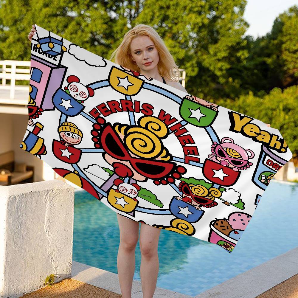 H-Hysteric M-Mini Cute Girl Microfiber Printed Beach Towel Mountain Climbing Yoga Beach Swimming Running Absorbent Soft Towel