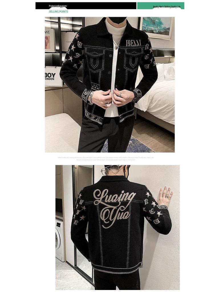 European Lapel Men's Jacket: Trendy Autumn/Winter Casual Outerwear