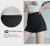 Summer 2023 Women's Black Suit Shorts with Anti-Exposure Safety Design