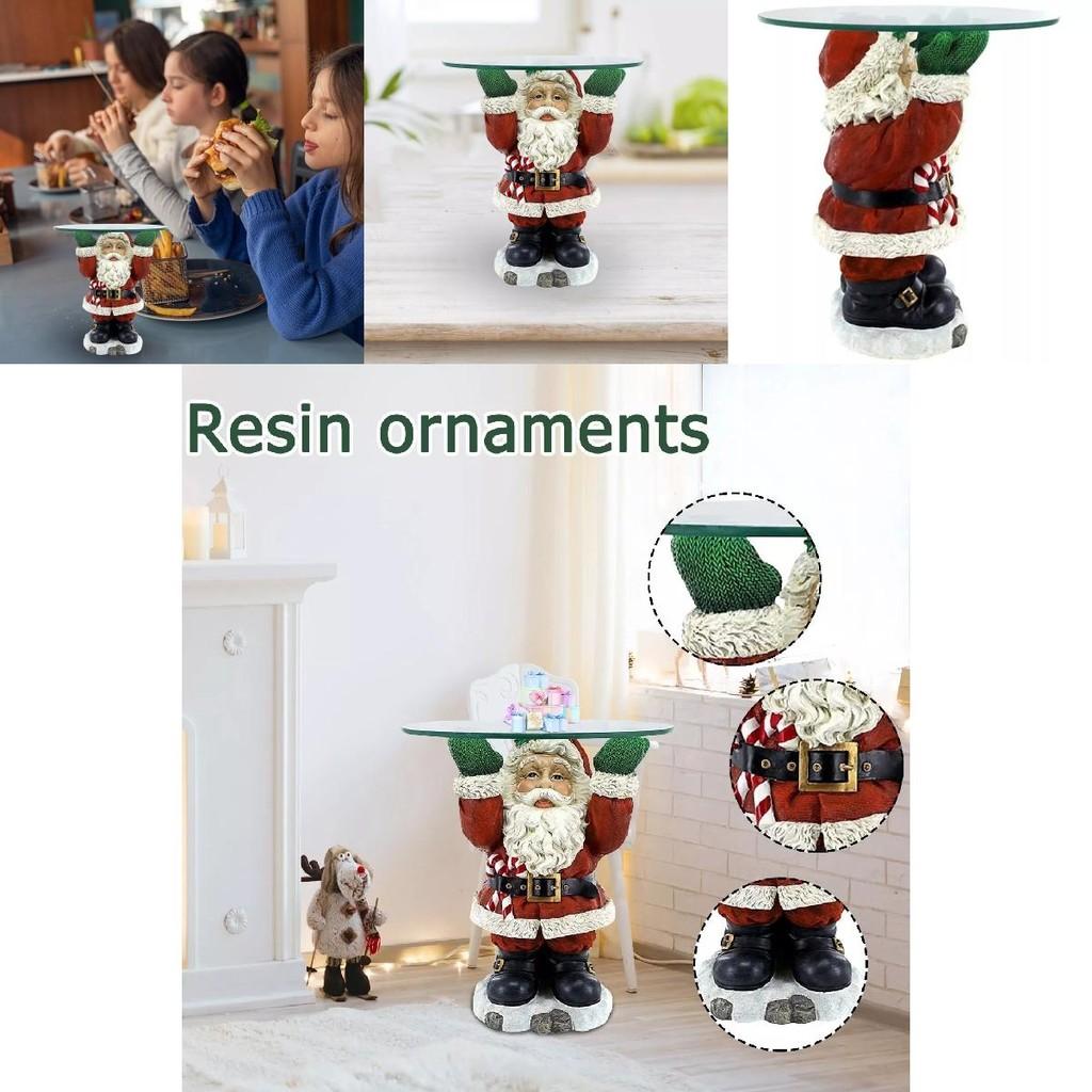 Whimsical Santa Claus Waiter Tray Resin Art Piece Ideal For Christmas Home Decor