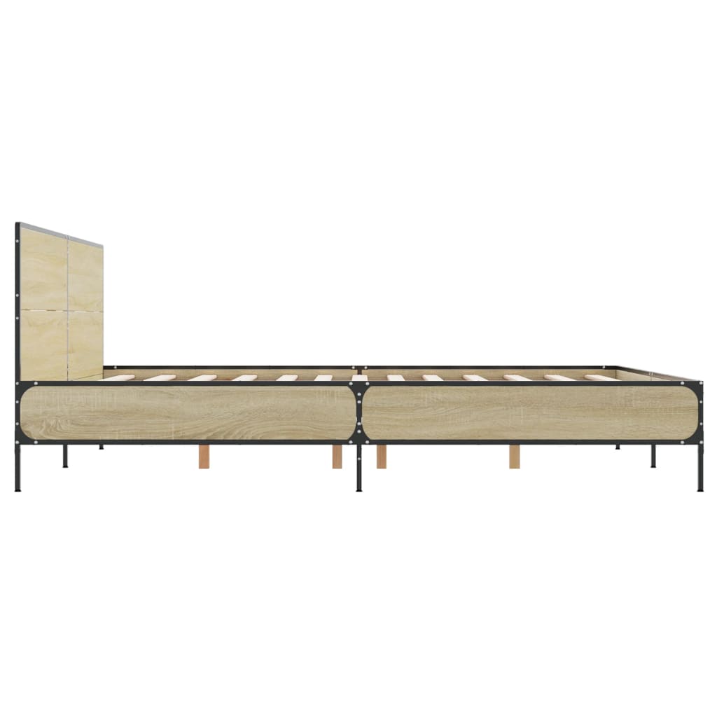 Vidaxl Rama Łóżka, Dąb Sonoma, 120X200 Cm, Materiał Drewnopochodny