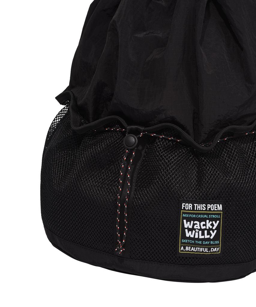 Wacky Willy String Draw Backpack Black