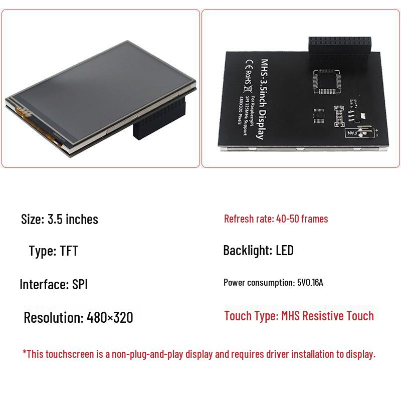 Raspberry Pi 4B: 3.5" Resistive Touchscreen with Upgrade Fan, Sturdy Metal Case, Durable Design, Includes Screwdriver