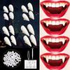 4 Pairs Vampire Teeth for Cosplay Fangs Dentures Props Halloween Costume Props Solid Glue Denture Adhesive Halloween