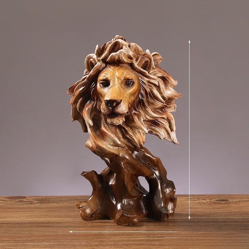 Resin Synthetic Animal Head Statue Office Bookshelf Decoration Gift Friends For