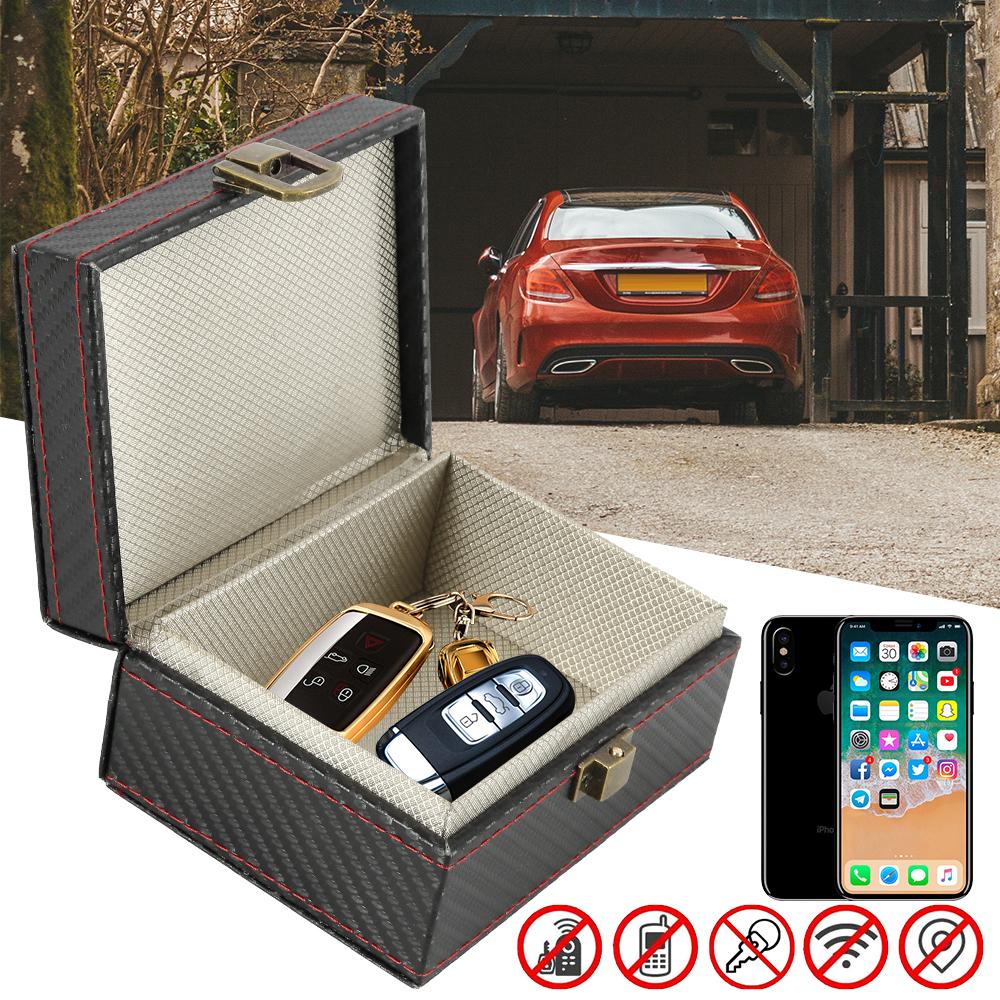 Car Keyless Signal Blocker Anti-Theft Box Key Fob Protector Radiation-proof Safety Auto Storage Box Car Interior Accessories