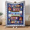 Custom Name Cute Cars Theme Printed Blanket - Perfect for Couch, Bed, Travel & Outdoor Use | Machine Washable, Cozy & Durable.