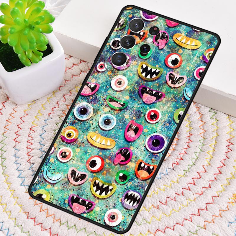 Samsung Galaxy note 10 pro S26 S25 S24 S23 S22 S21 Plus S25Ultra İçin Cadılar Bayramı Korkunç Göz Küresi Silikon Telefon Kılıfı Kılıf Kapak