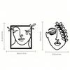 2pcs Modern Metal Wall Art Set, Woman Face & Leaf Design, Artistic Decor for Living Room Bedroom, Waterproof Rustproof Wall Hanging