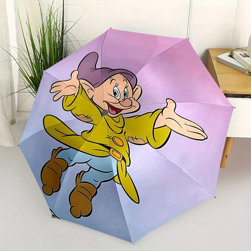

Dwarf, Snow White Automatic Opening and Closing Umbrella - 8 Ribs Portable Folding Umbrella with Plastic Handle, Suitable for Leisure and Ha