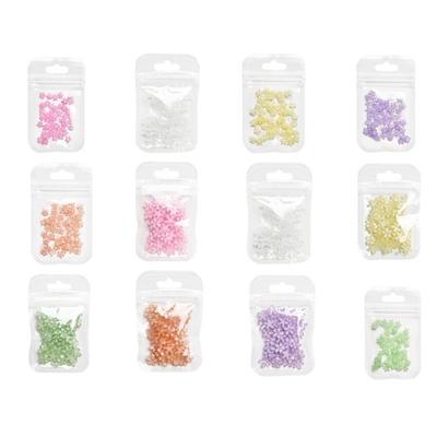 Clear Nail Rhinestones Resin Nail Gems Stones 3D Flower Nails Art Decorations