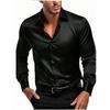 Silk Fabric Fashionable Men's Autumn Men's Business Casual Shirt Long Sleeved Shirt