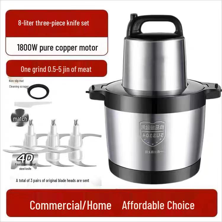 High-Power Multifunctional Food Processor: Electric Mincer & Mixer for Large Capacity