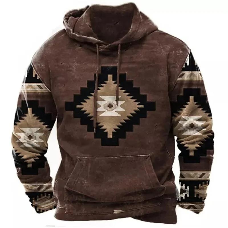 Winter Men's Hoodie Sweatshirt Harajuku Ethnic Wind Graphics Retro Clothes Pullover Shirt Casual Street Loose Casual Hoodie