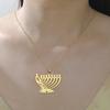 Chanukah Menorah Necklace Religious Jerusalem Temple Hanukkah Shammash Pendant Stainless Steel Judaica Jewelry