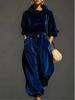 Women's Velvet Hooded Long Sleeve Casual Set with Foot-Cuff Pants (2026 New Fashion)
