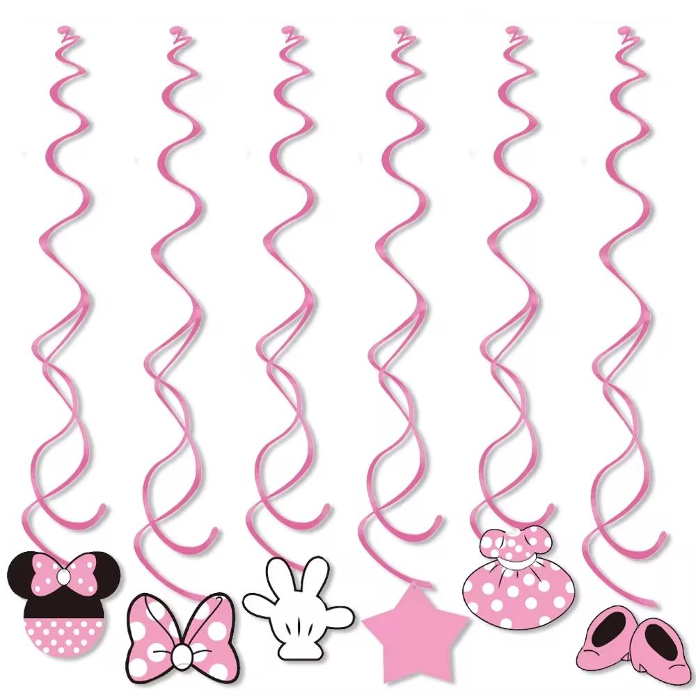 Minnie Mouse Birthday Party Supplies Pink Minnie Balloon Cup Plate Banner For Kids Girls Party Favor Gifts Baby Shower Decor