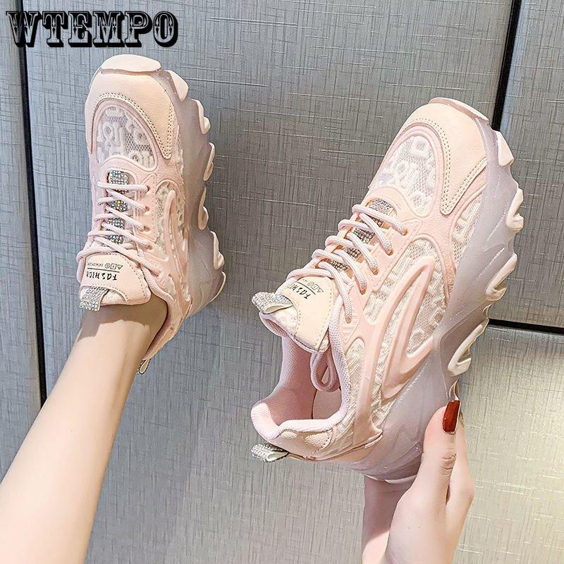 WTEMPO Pár Letní Tenisky Protiskluzové Dámské Běžecké Boty Prodyšná Dutá Síťovina Pánská Ležérní Obuv Venkovní Sportovní Obuv