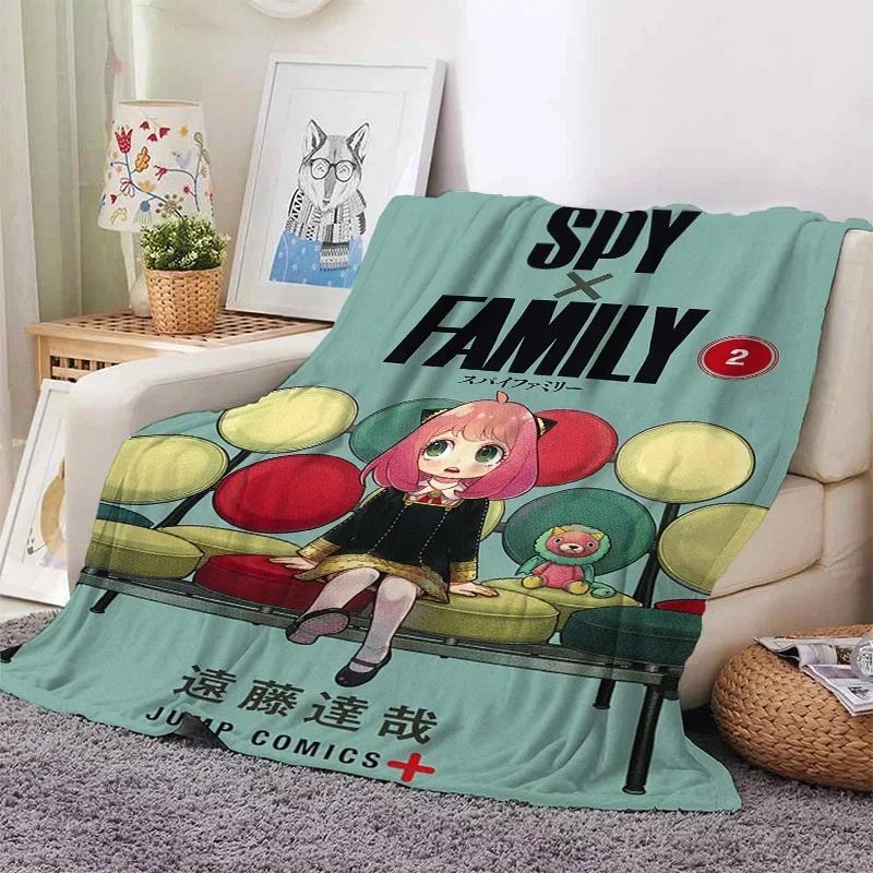 3D Print Anime Spy Family Blanket Soft Sofa Cover Throw Anya Blanket Fleece Tapestry Warm Bed Blankets for Bedroom Couch