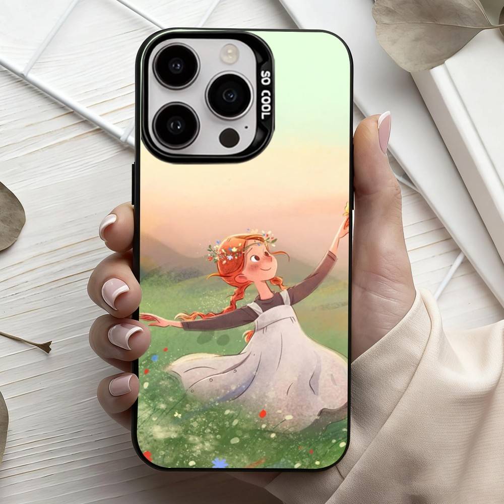 

A-Энн из Зеленых Крыш Милый Чехол Для Телефона Для iPhone17,16,15,14,13,12,11 Plus,Pro Max Черный Конфетный серебристый чехол для телефона iPhone14