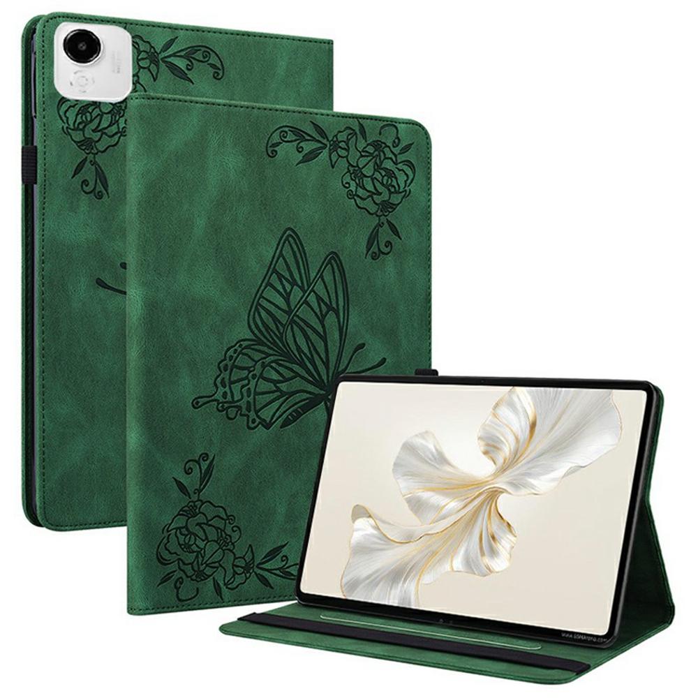 Pro Honor Pad X9a Pouzdro s potiskem motýlů a květin, kryt na tablet z PU kůže s přihrádkami na karty