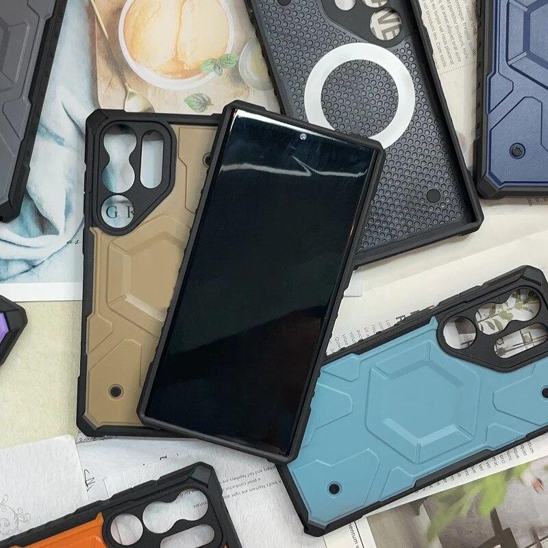 Чехол-бампер для предотвращения падения для Samsung Galaxy S23 Ultra S23 Plus Magsafe с магнитной материей, тонкий прозрачный противоударный чехол для iphone 15 14 13 12 Pro Max