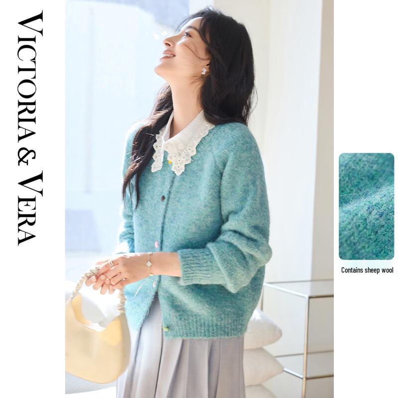 

VICTORIA&VERA Women s Round Neck Knit Cardigan XL