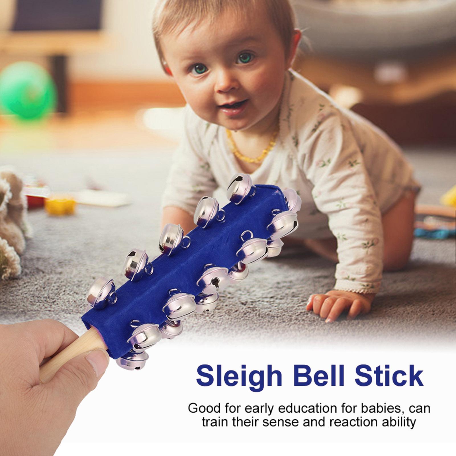 

Wooden Handheld 21 Jingle Bells Bar Sleigh Stick Kids Toy Instrument (Blue)