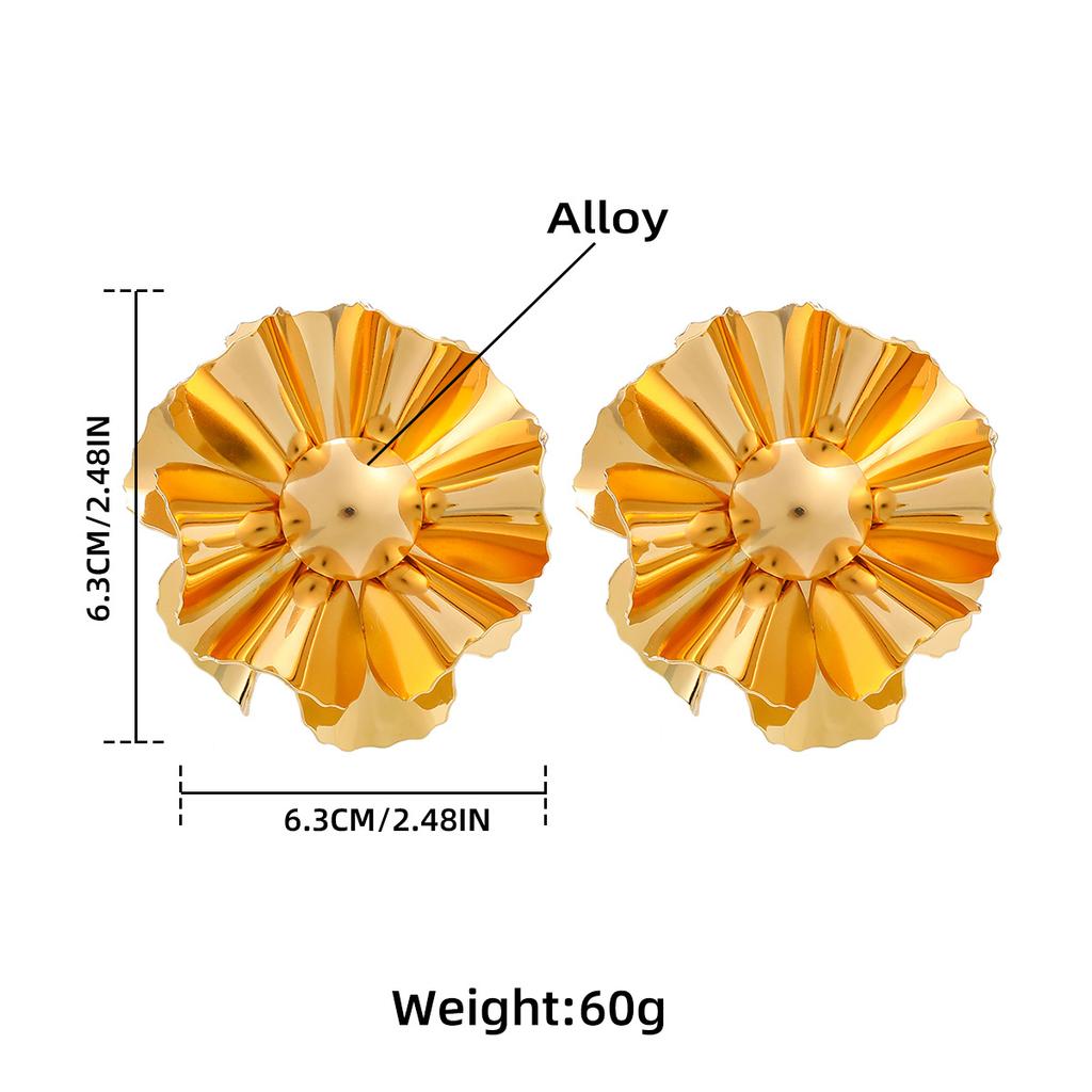 New Style Earrings, Floral Earrings for Women, Exaggerated Glossy Flower Jewelry