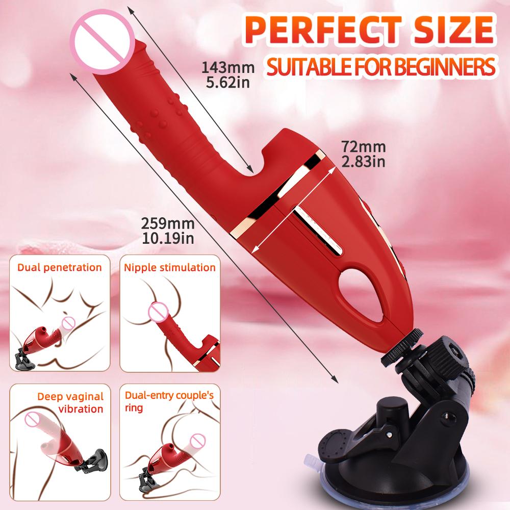9 Vibrating Sex Machine Thrusting Dildo Vibrator G Spot Clitoral Massage Penetration Suction Disk Adult Sex Toys for Women Men