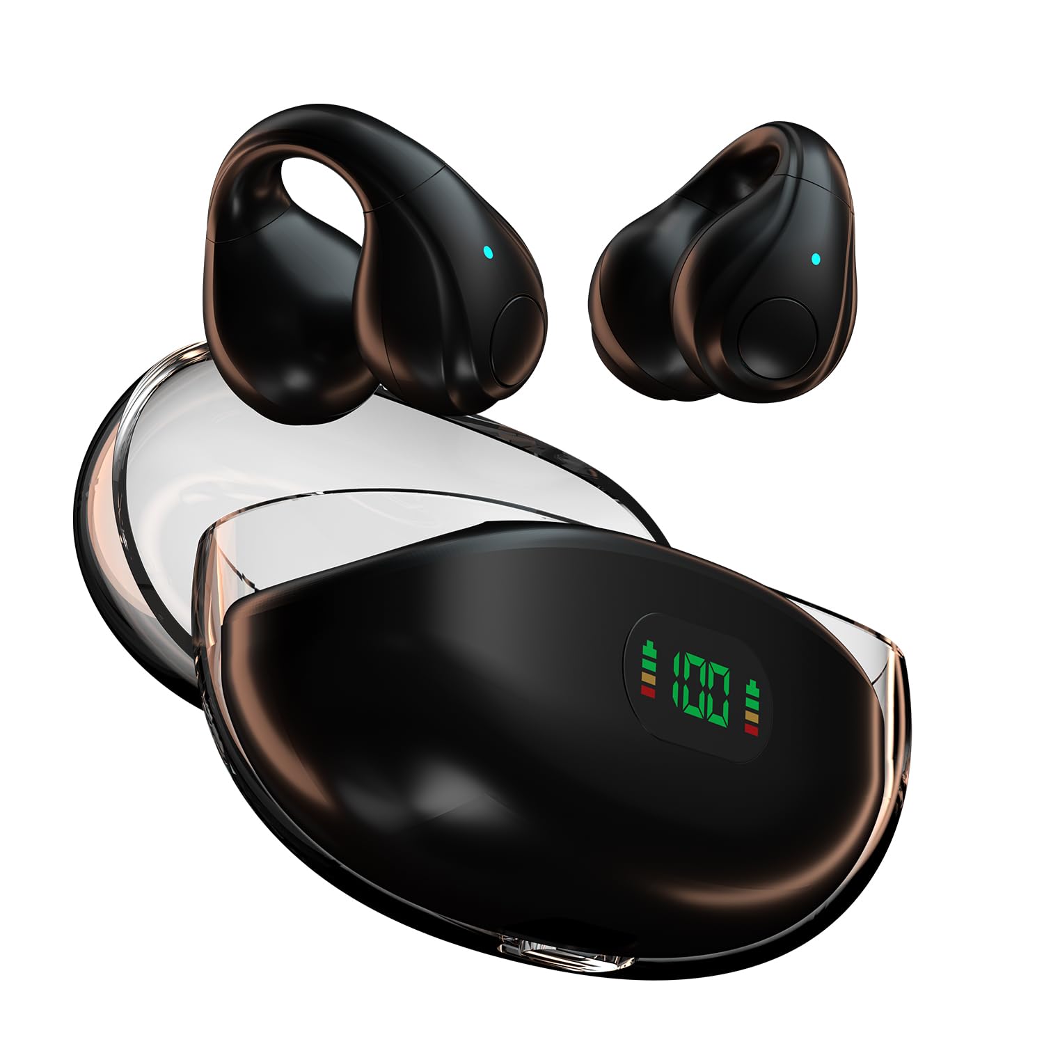 

Bluetooth Wireless Earbuds [2025 Evolution, Bone Conduction Innovation, Ear Cuff Earbuds] Cutting-Edge Bluetooth 5.4 Technology, Open-Ear Earbuds,