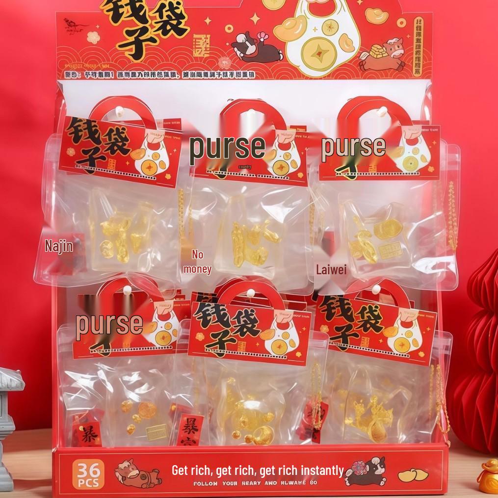 Qingyi Fang Golden Money Bag Stress Relief Crystal Squeeze Toy 1 Random Piece