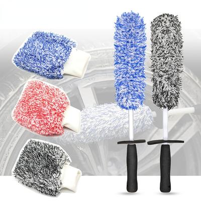 Spălătorie auto perie super perie microfibră roți premium perie anti-alunecare mâner moale ușor de curățat roată mașină spițe accesorii auto