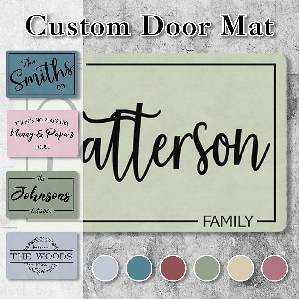 Familie Welkomstmat Voordeurmat ised Tapijt Gepersonaliseerde Deurmat Achternaam Letter Welkomstmat Huiswarming Cadeau 40cmx60cm wit
