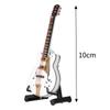 Miniatur-Gitarrenmodell Exquisites weißes Musikinstrument mit Ständer Handwerkskunst-Ornamente für Heim- und Bürodekoration