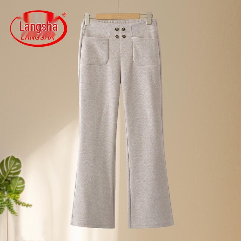 LangSha Women s Wool-Blend Slight Flare Trousers 2XL