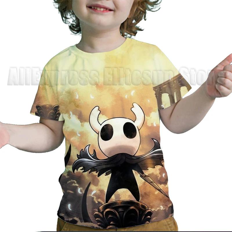 Kids Hollow Knight Silksong T-shirts Fridge Magnet Boys Girls T Shirts Child Cartoon Tshirt Camiseta Summer Toddler Tee Costume