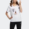 Adidas Neo Fun Print Casual Sports Round Neck Short Sleeve T-Shirt Women White HC3835