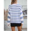 Women's Autumn and Winter Knitwear European and American Pullover Chenille Striped Color-block Sweater