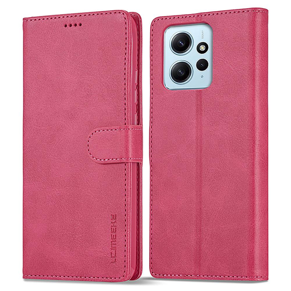 LC.IMEEKE For Xiaomi Redmi Note 12 4G Phone Wallet Case Calf Texture PU Leather Stand Phone Cover