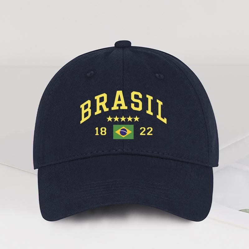 Brazil Flag FiveStar SoftTop Baseball Cap Stylish Athletic Look Perfect for Daily Match Viewing and Outdoor Sports Great Gift