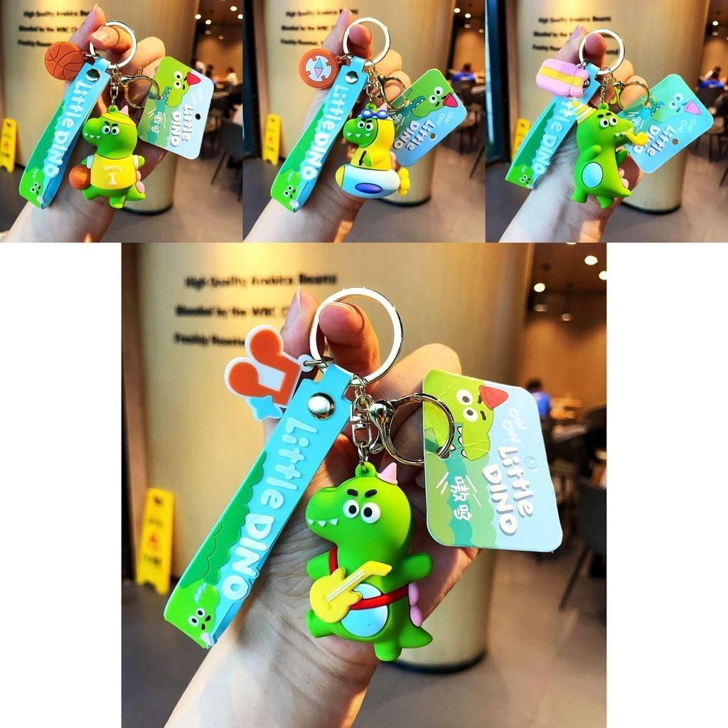Adorable Cartoon Dinosaur Keychain Silicone Key Ring Cute Bag Charm Gift