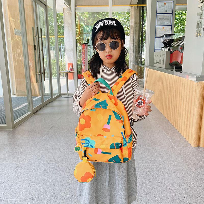 Shoulder Dual Charming Backpack For Kids With Floral Graphical Design Perfect For Use Daily