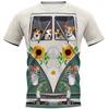 T-shirt da uomo stampata in 3D con stampa di cane animale domestico hippie a maniche corte con scollo rotondo pullover top casual