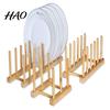 Cabinet Tableware Organizer Kitchen Storage Rack Bamboo Anti-skid Plate Pot Lid Dish Laptop Bowl Drying Holder Organization Cutting Board Drainage