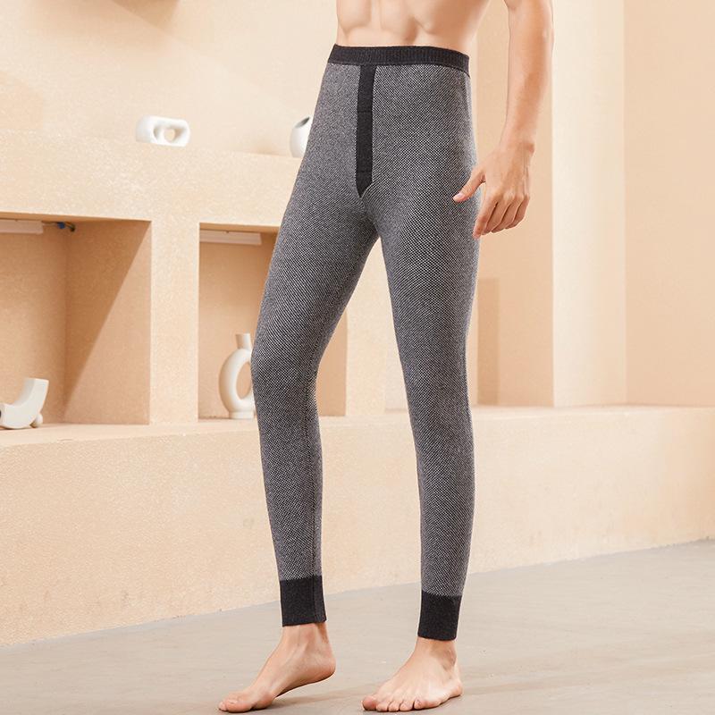 Unisex High-Waisted Wool Blend Pants - Thick, Heat-Generating, Slim-Fit Inner Layer for Warmth