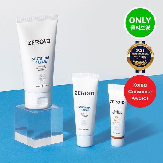 ZEROID Soothing Cream 80ml Promotion (+Soothing Lotion 25ml+Daily Sunscreen 10ml)