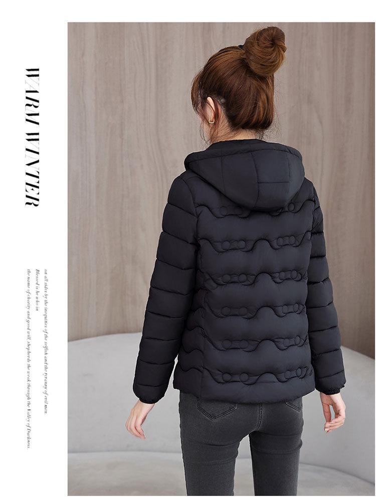 Damen Kapuzenjacke Leicht Baumwollgepolstert - Herbst/Winter Slim Fit